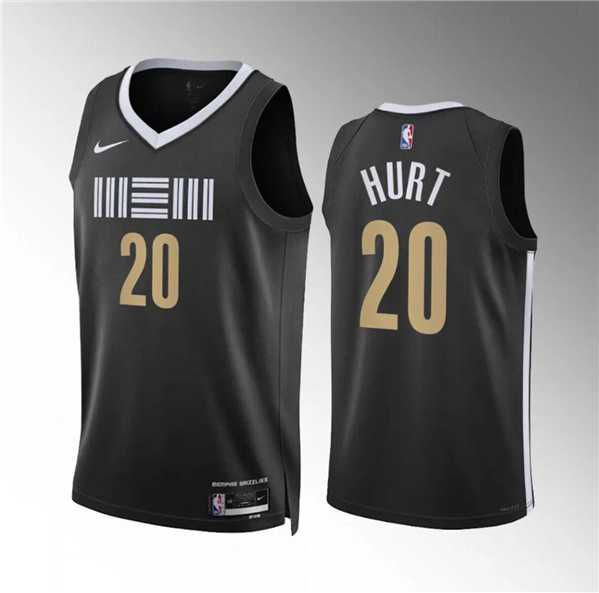 Mens Memphis Grizzlies #20 Matthew Hurt Black 2023-24 City Edition Stitched Jersey Dzhi->memphis grizzlies->NBA Jersey